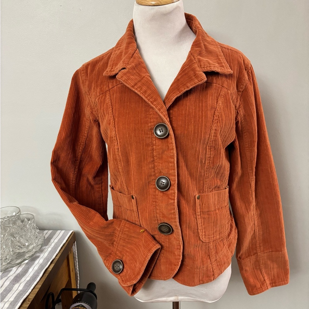 Darling LAL corduroy burnt orange/pumpkin jacket/blazer. Ladies size Medium
